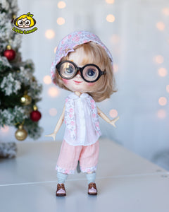 Outfit for Blythe doll: hat+blouse+pants+vest - FREE SHIPPING!